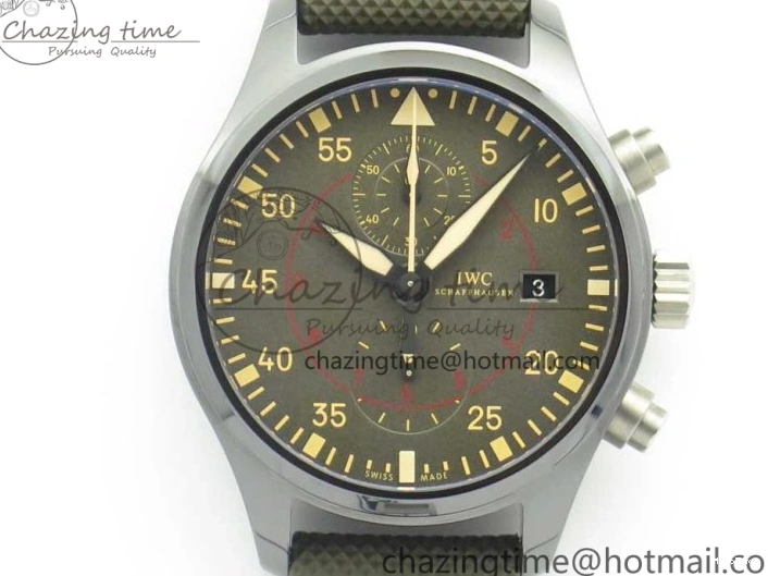 MIROTIME 0821 Classic PILOT IW389001 ZF 1:1 Best Edition Ceramic Case Green Dial on Green Nylon Strap A7750 (Function Same As Genuine) 7160